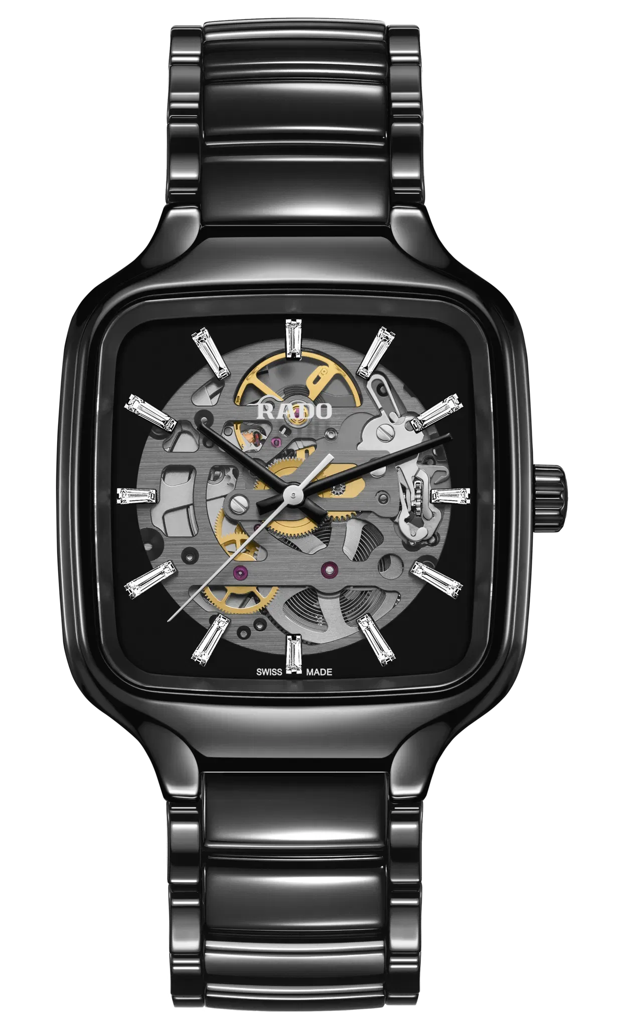 Rado True Square Automatic Skeleton Diamonds Black r27124702