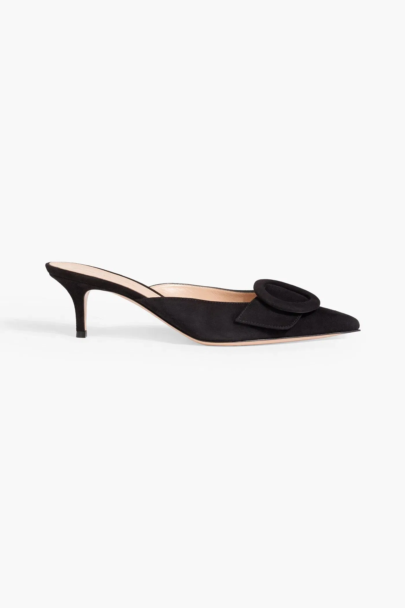 Gianvito Rossi Portofino 55 Buckled Suede Mules Black Women's