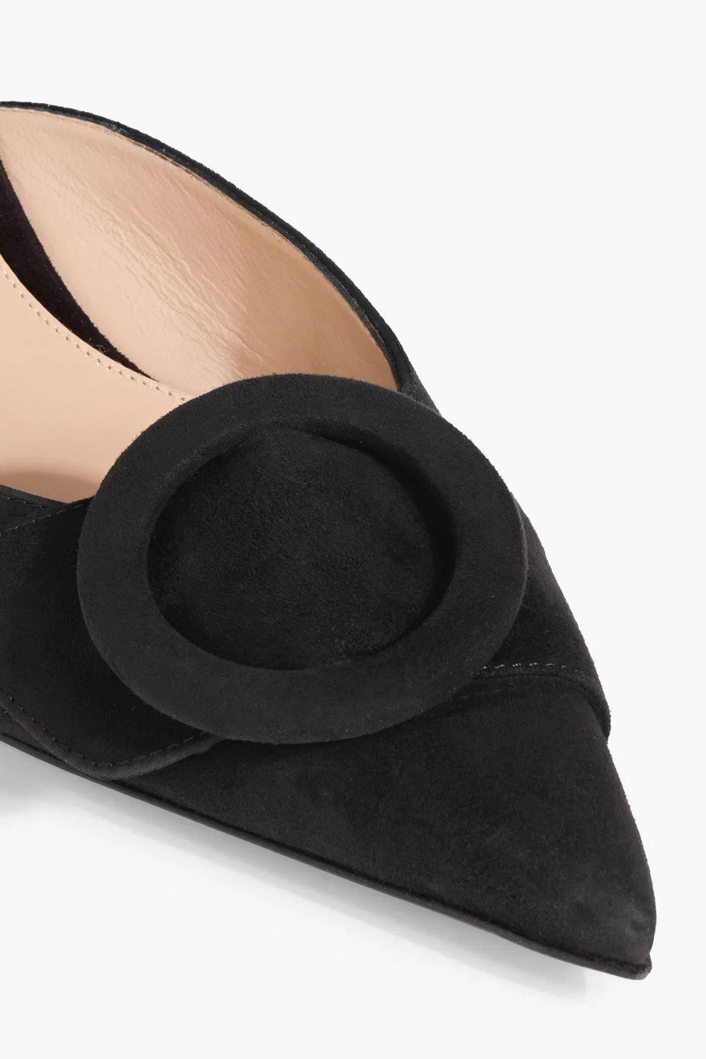 Gianvito Rossi Portofino 55 Buckled Suede Mules Black Women's