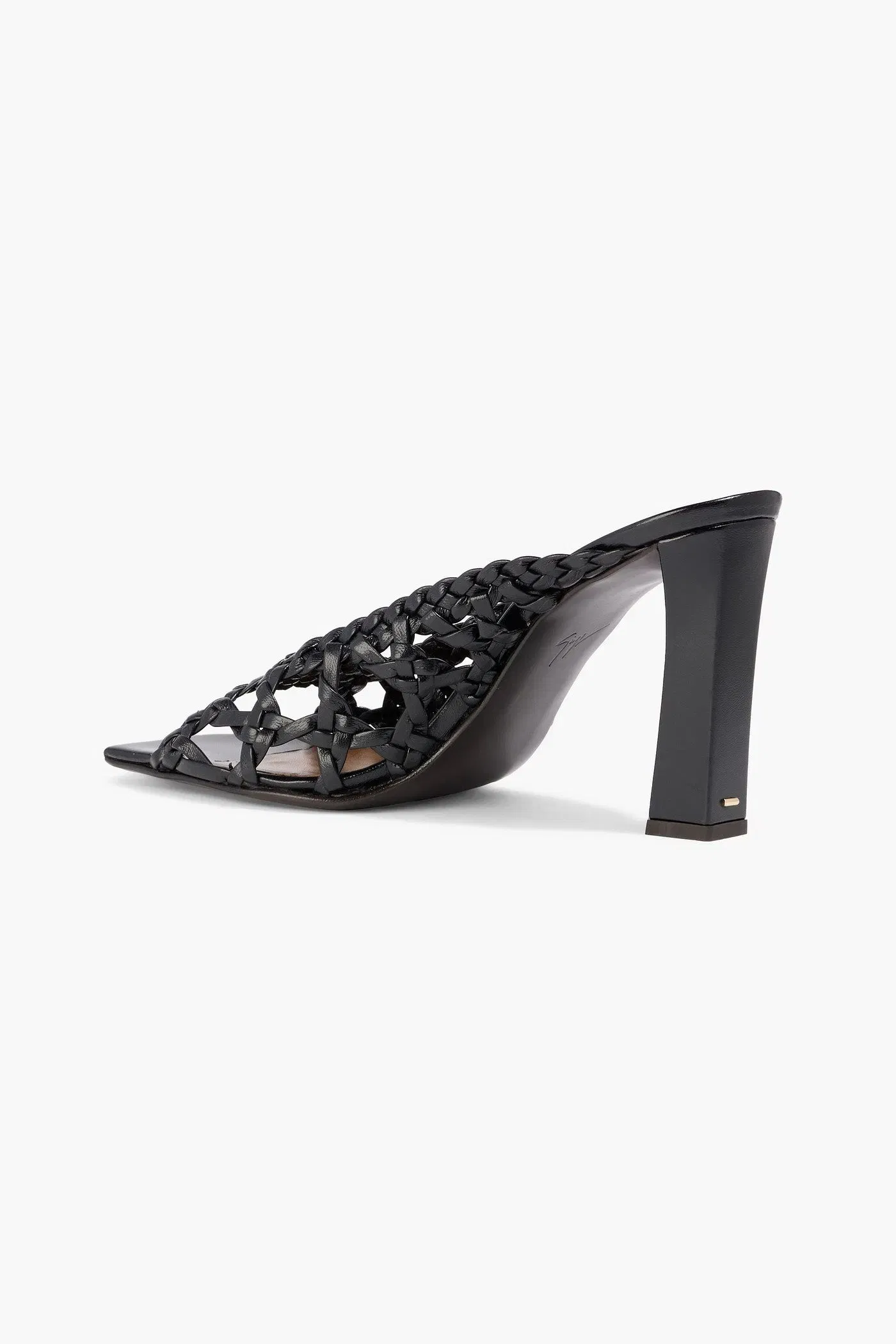 Giuseppe Zanotti Mya 90 Woven Leather Mules Black Women's