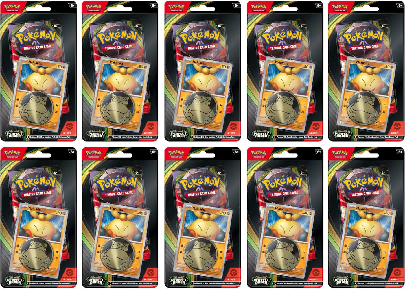 2026 Pokemon Mega Evolution Perfect Order Makuhita Premium Checklane Pack 10X Lot