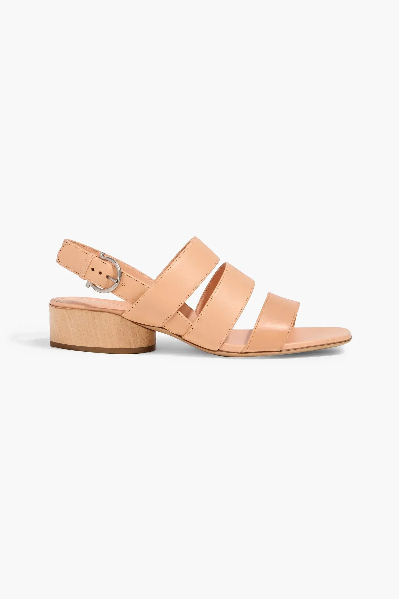 Ferragamo Trezze 30 Leather Slingback Sandals Peach Women's