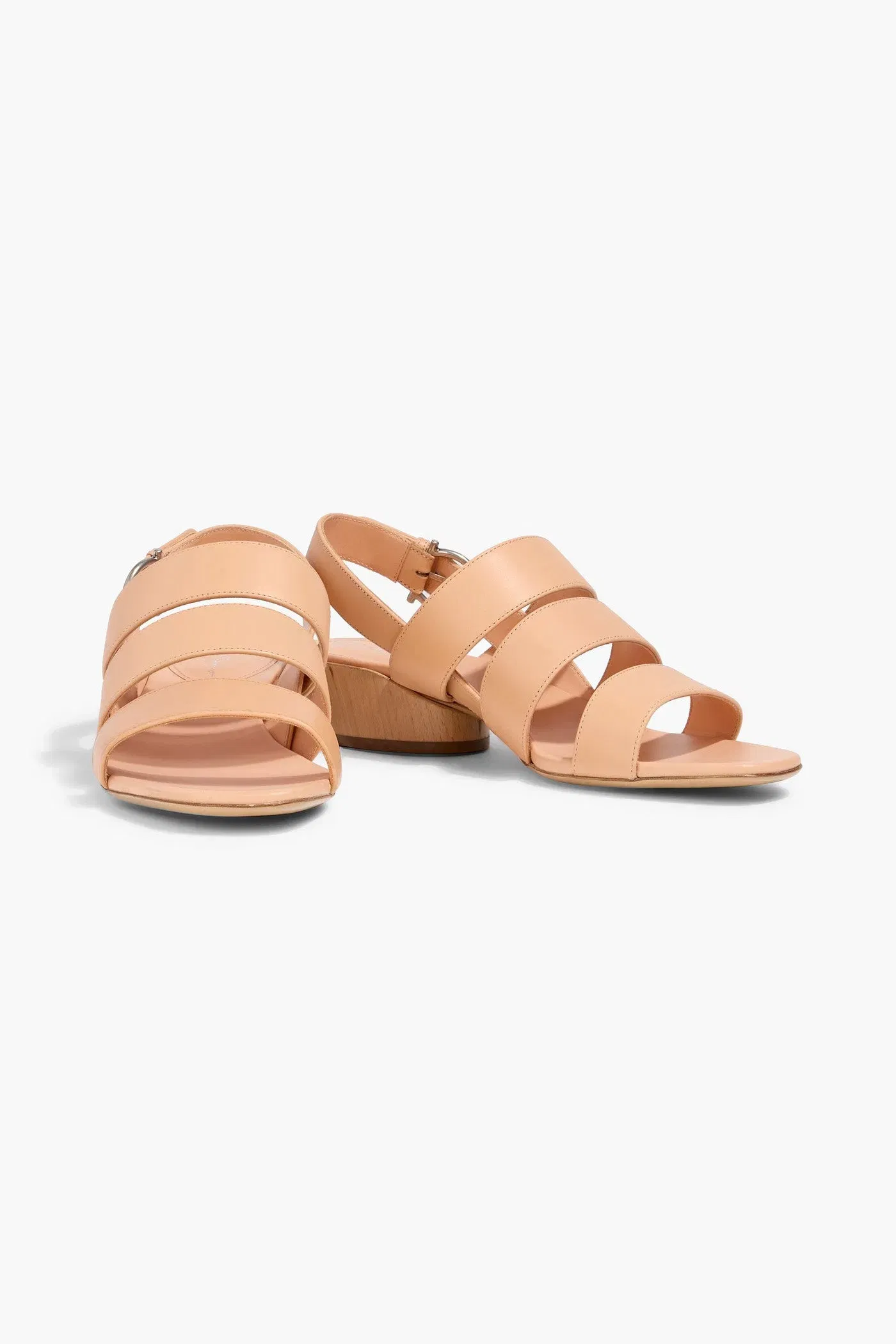 Ferragamo Trezze 30 Leather Slingback Sandals Peach Women's