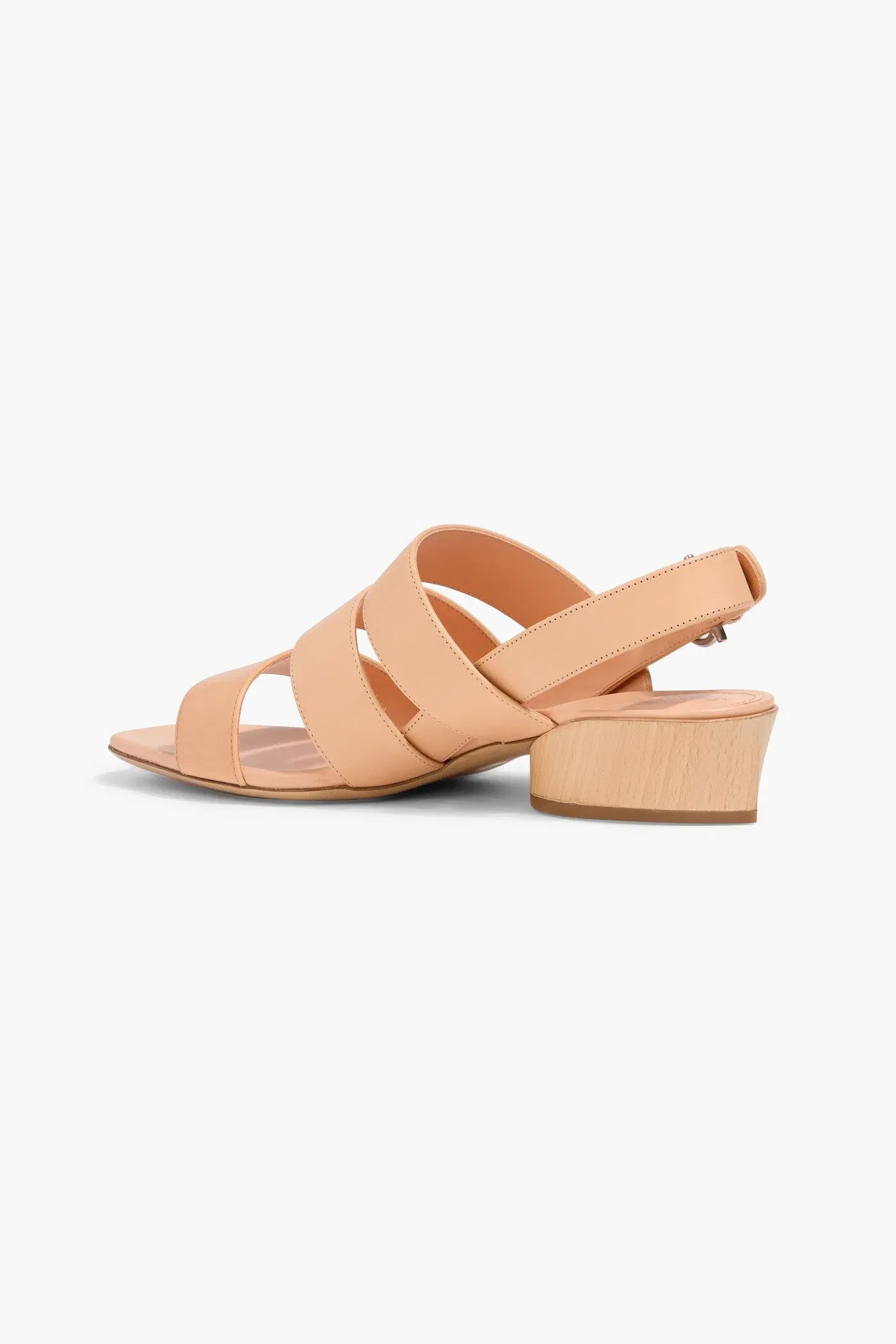 Ferragamo Trezze 30 Leather Slingback Sandals Peach Women's