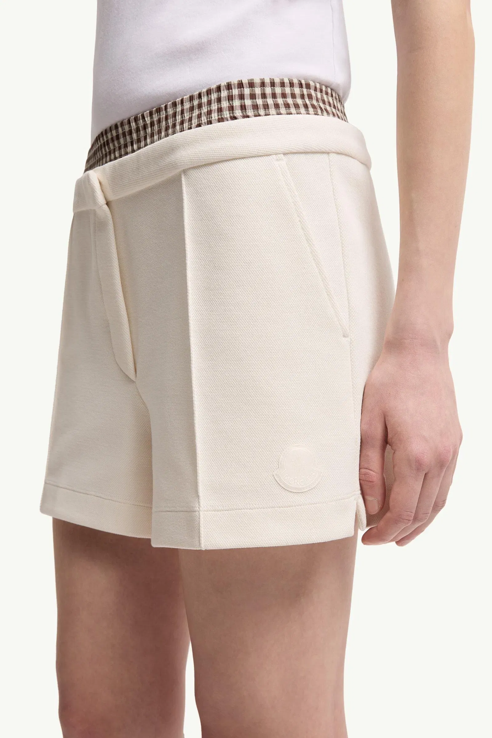 Moncler Layered-Effect Vichy Cotton Blend Shorts White White