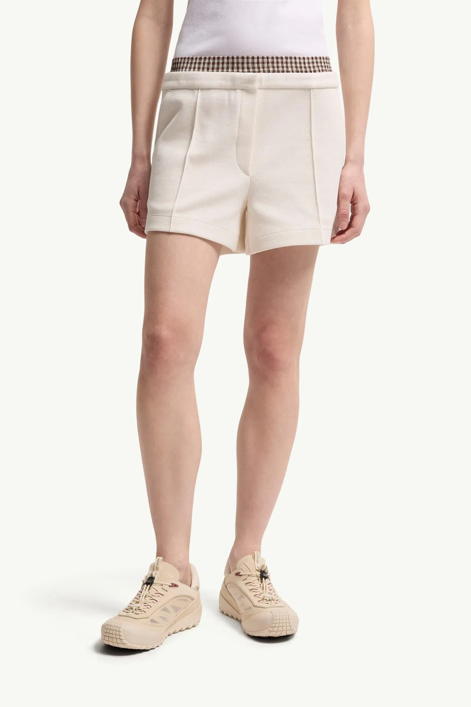 Moncler Layered-Effect Vichy Cotton Blend Shorts White White