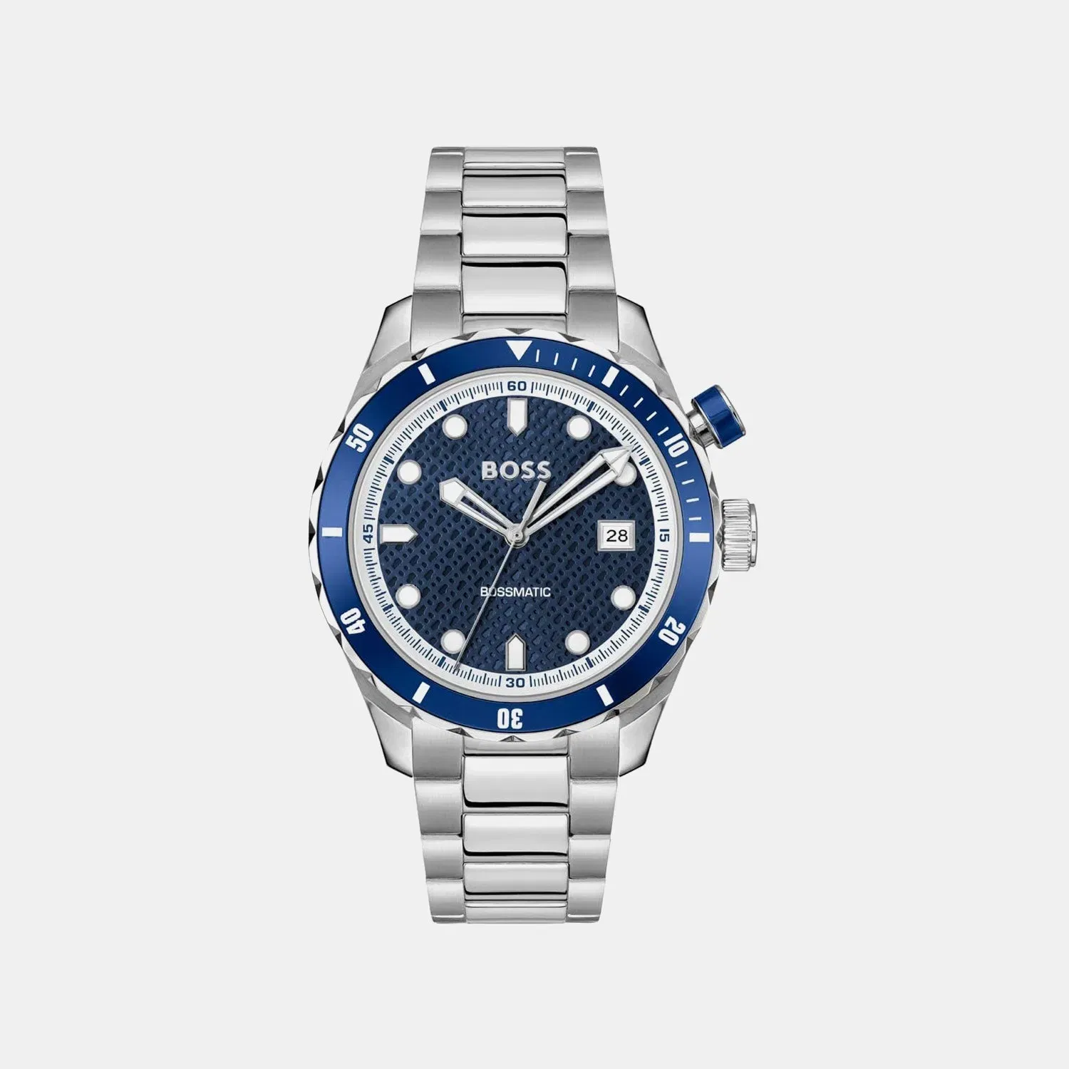 Boss Bossmatic Men Automatic Blue Dial Analog Stainless Steel Watch 1514177