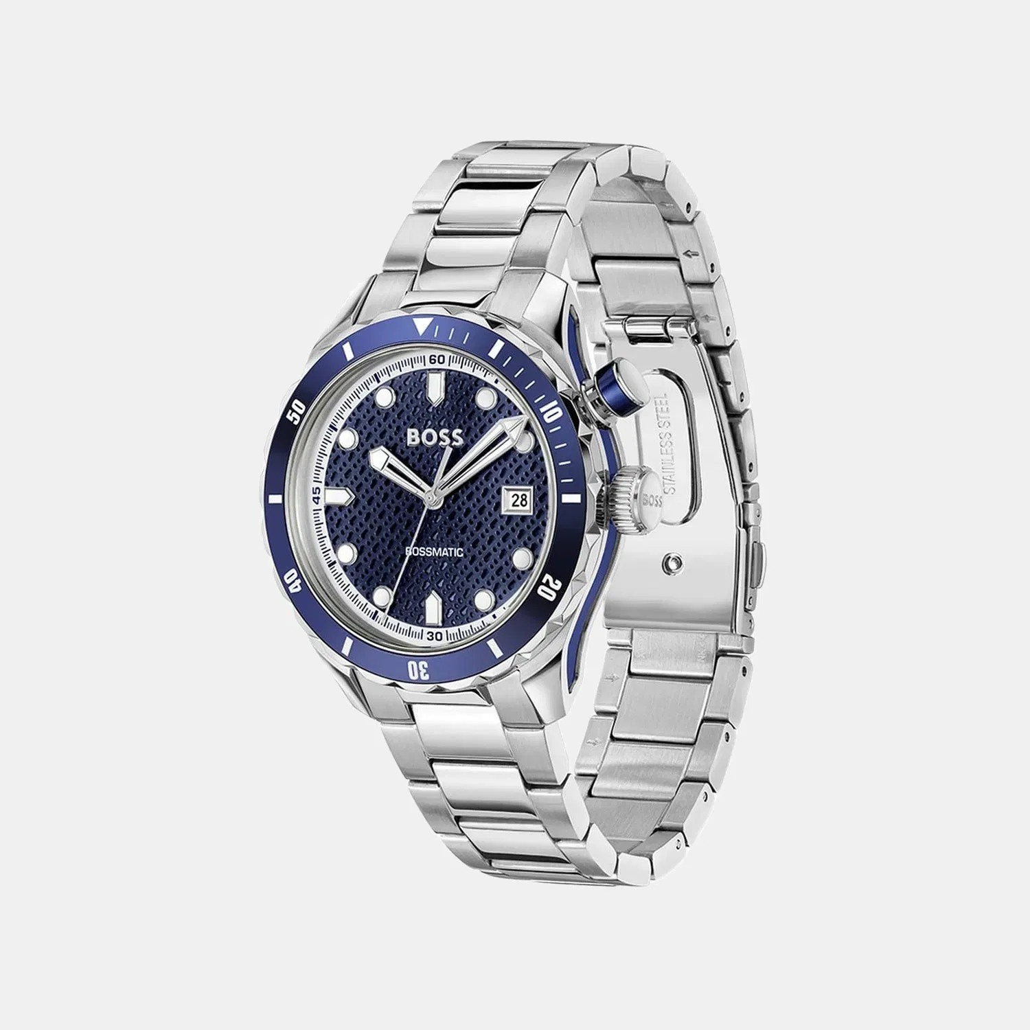 Boss Bossmatic Men Automatic Blue Dial Analog Stainless Steel Watch 1514177
