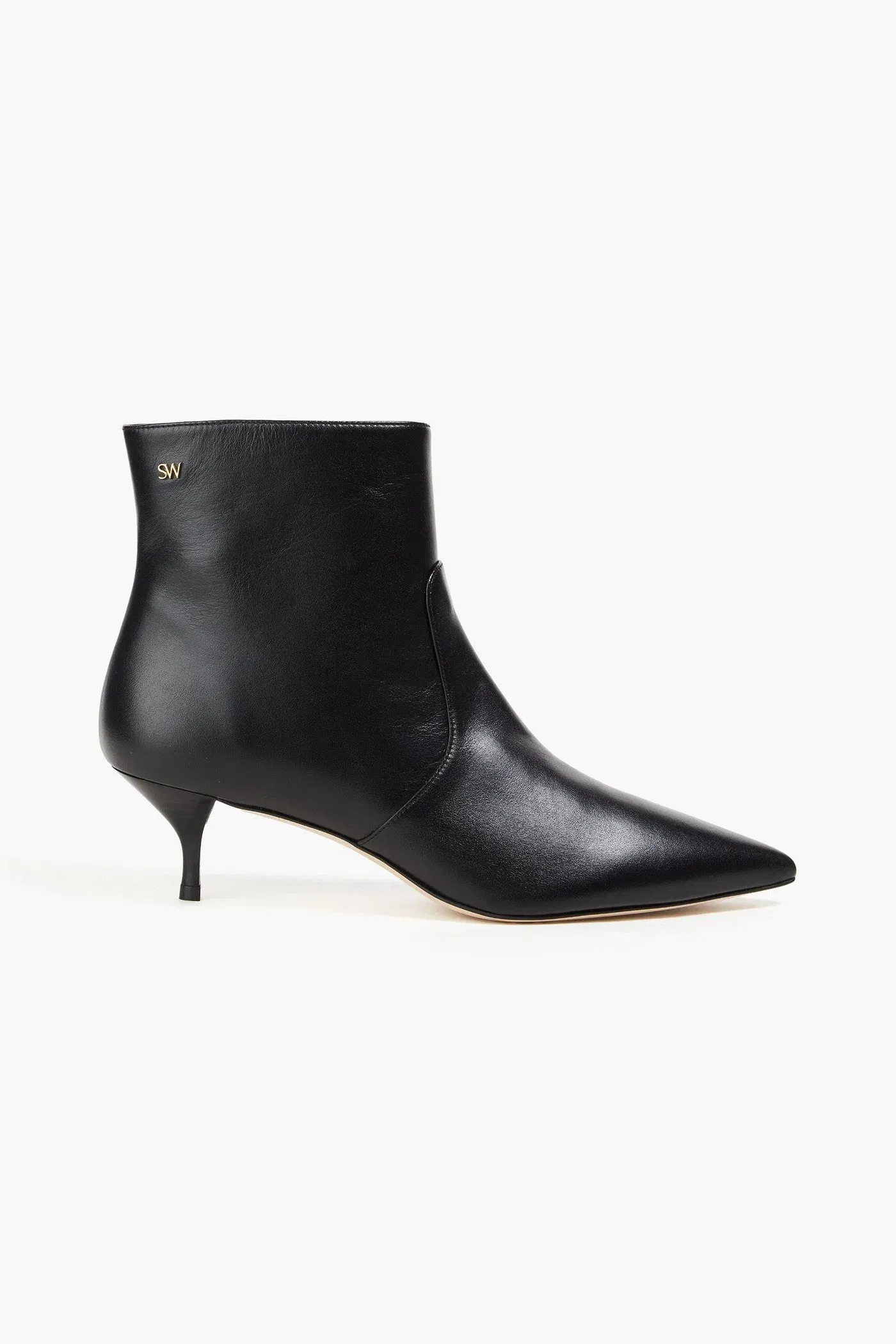 Stuart Weitzman Mara 50 Leather Ankle Boots Black Women's