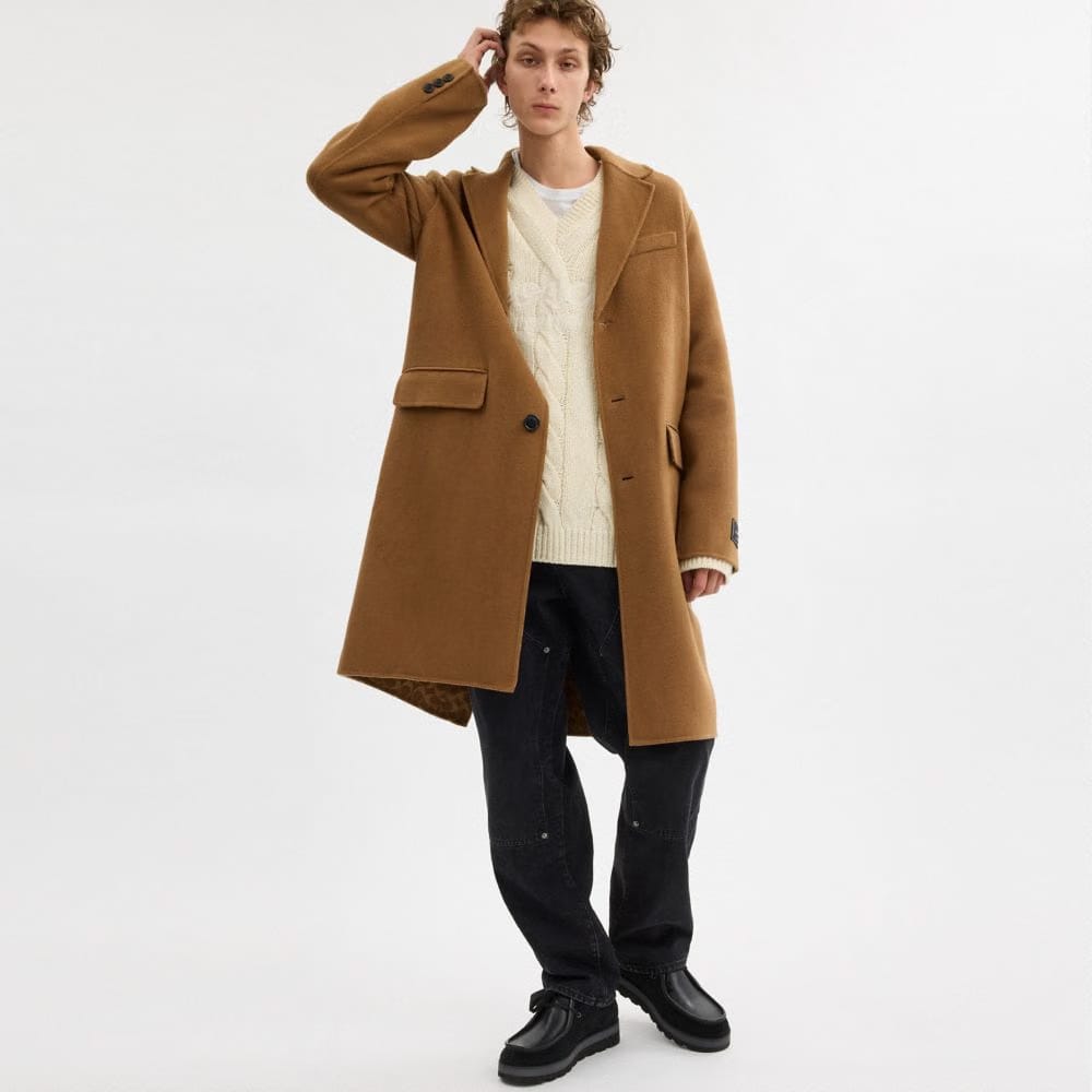 Coach Double Faced Wool Coat Camel
