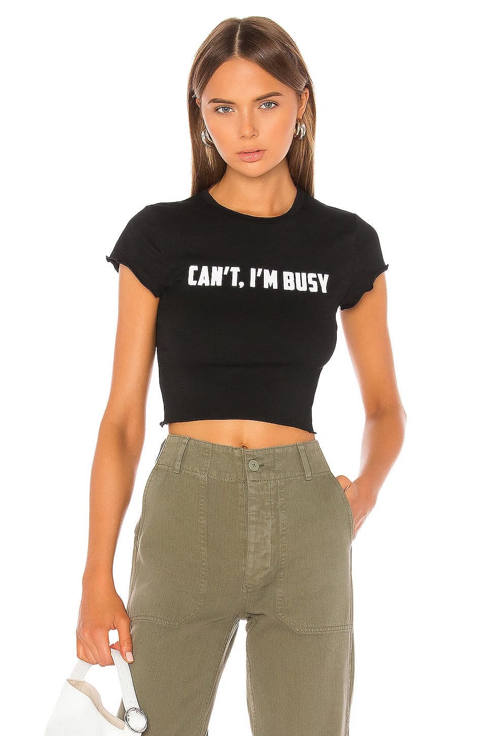 superdown Jen Lettuce Baby Tee in Black