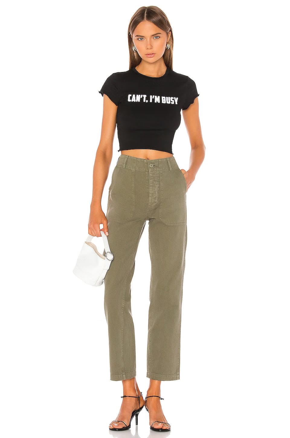 superdown Jen Lettuce Baby Tee in Black