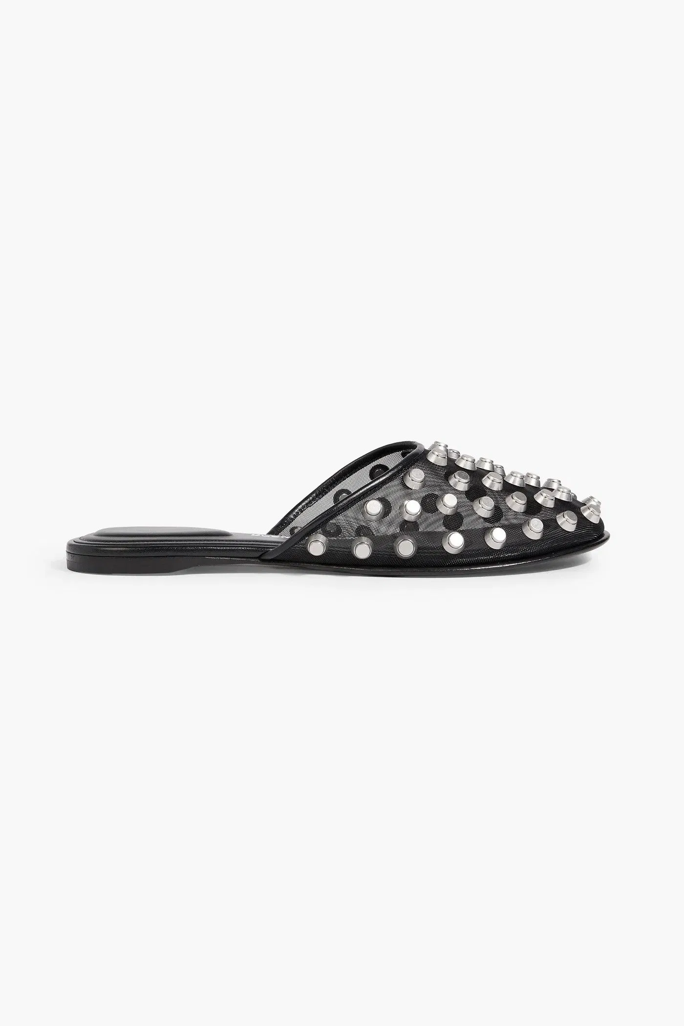 Alexander Wang Rhodes Studded Mesh Slippers Black Women's