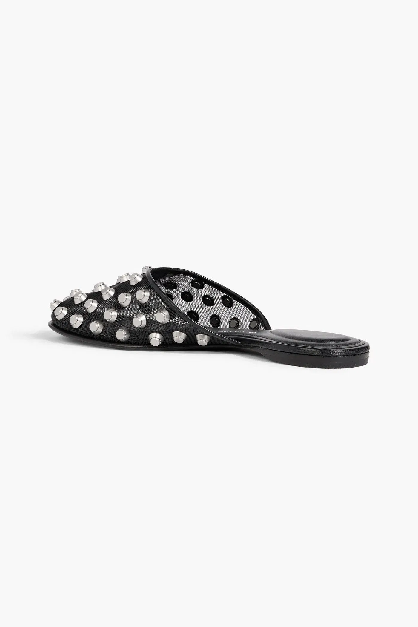 Alexander Wang Rhodes Studded Mesh Slippers Black Women's