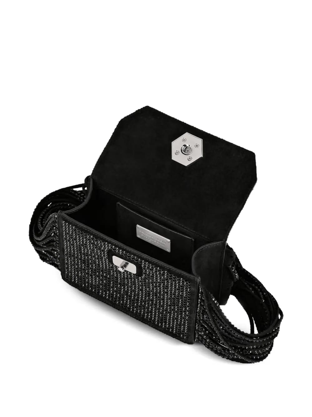 Superheroin crystal-embellished tote bag