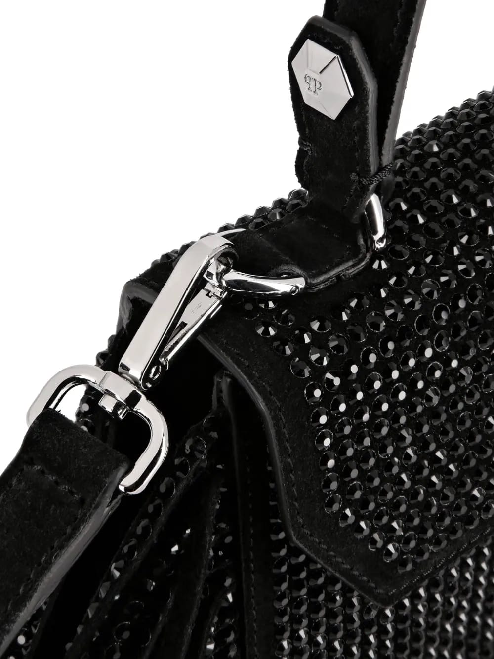Superheroin crystal-embellished tote bag