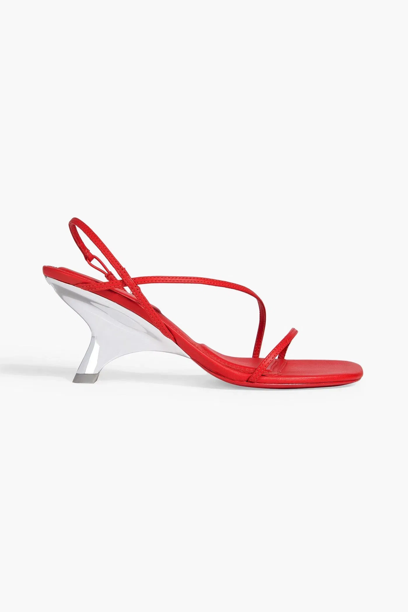 Simkhai Shadow Leather Slingback Sandals Red Women's