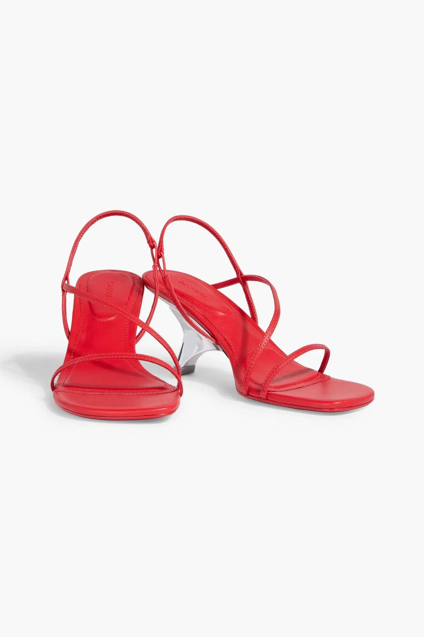 Simkhai Shadow Leather Slingback Sandals Red Women's