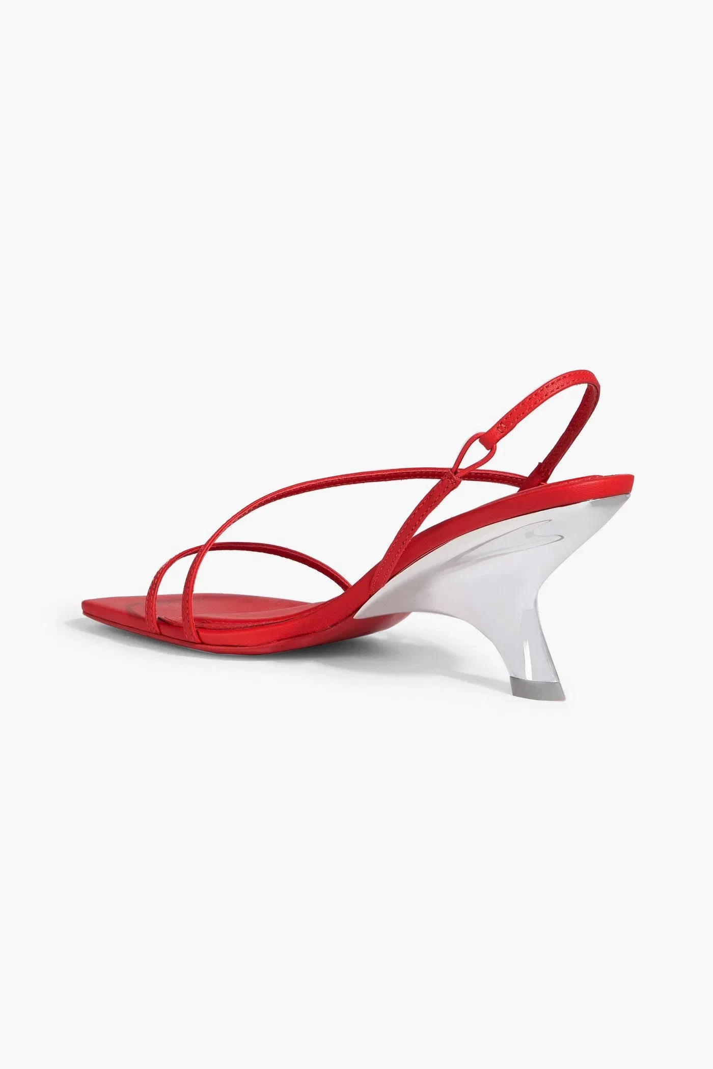 Simkhai Shadow Leather Slingback Sandals Red Women's