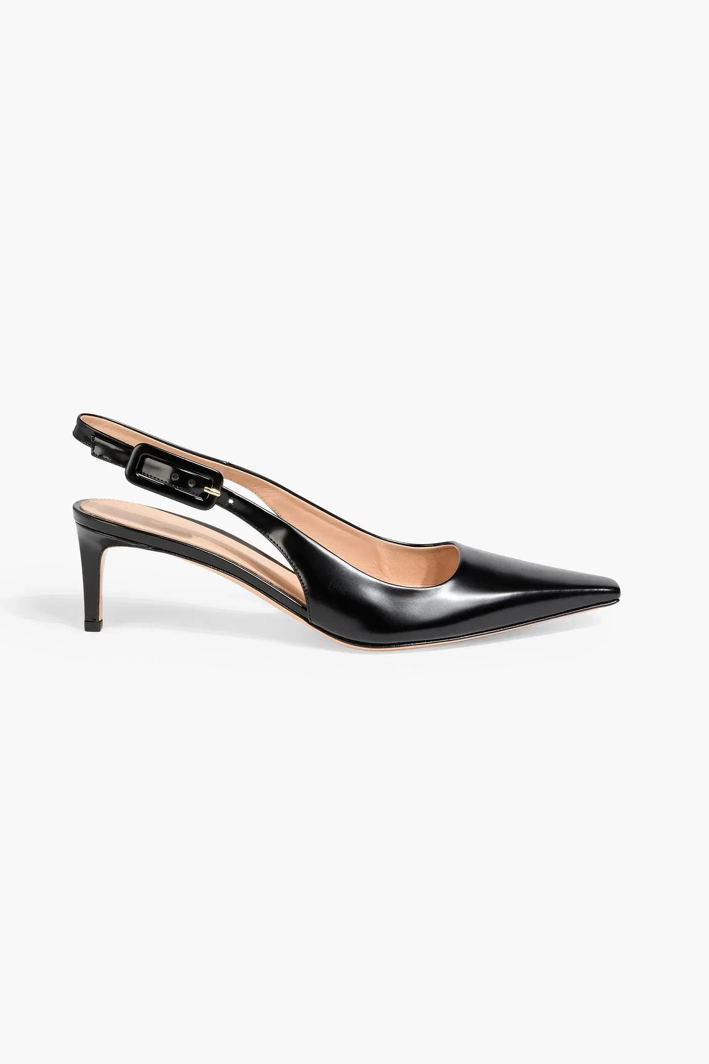 Gianvito Rossi Lindsay Leather Slingback Pumps Black Women's