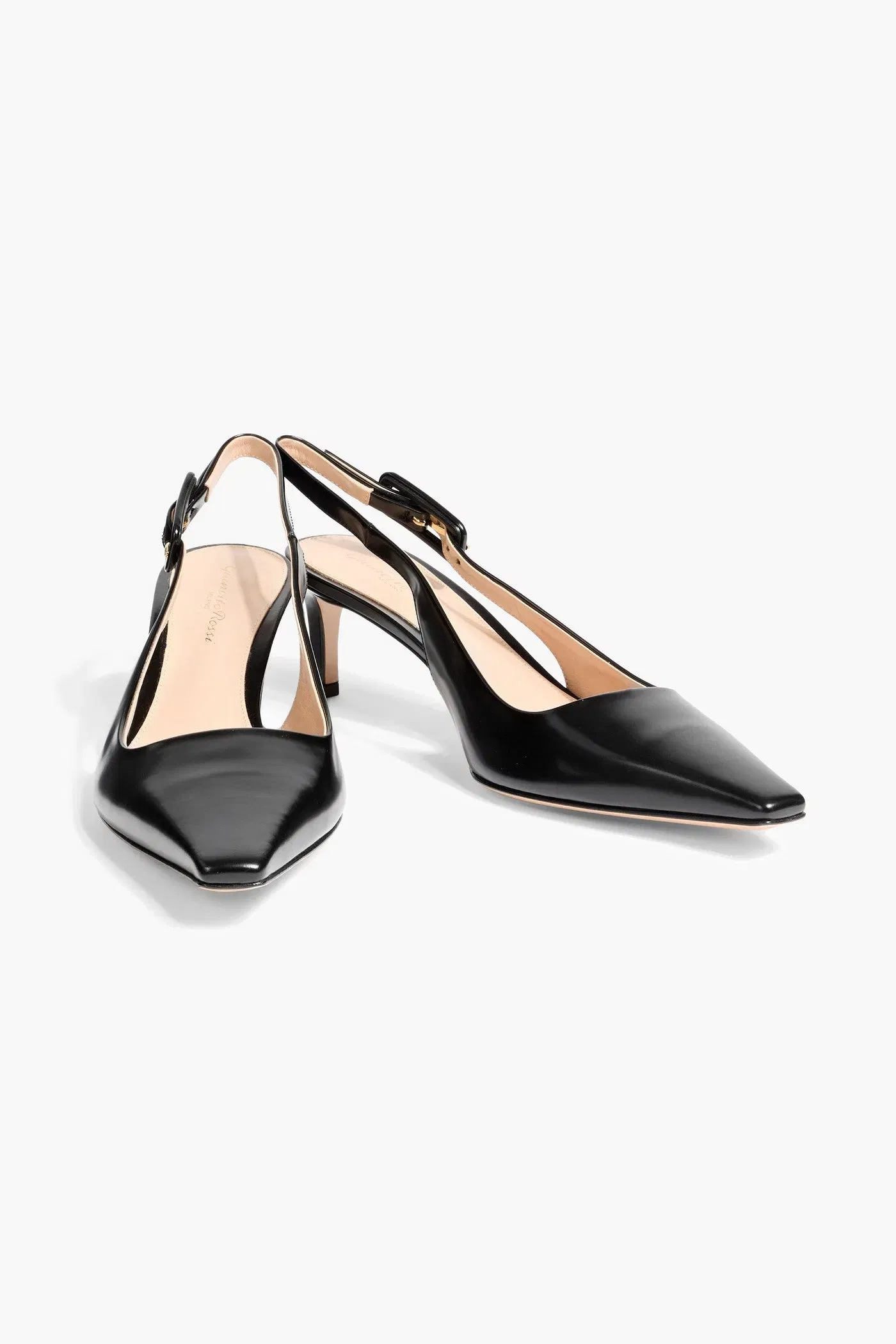 Gianvito Rossi Lindsay Leather Slingback Pumps Black Women's