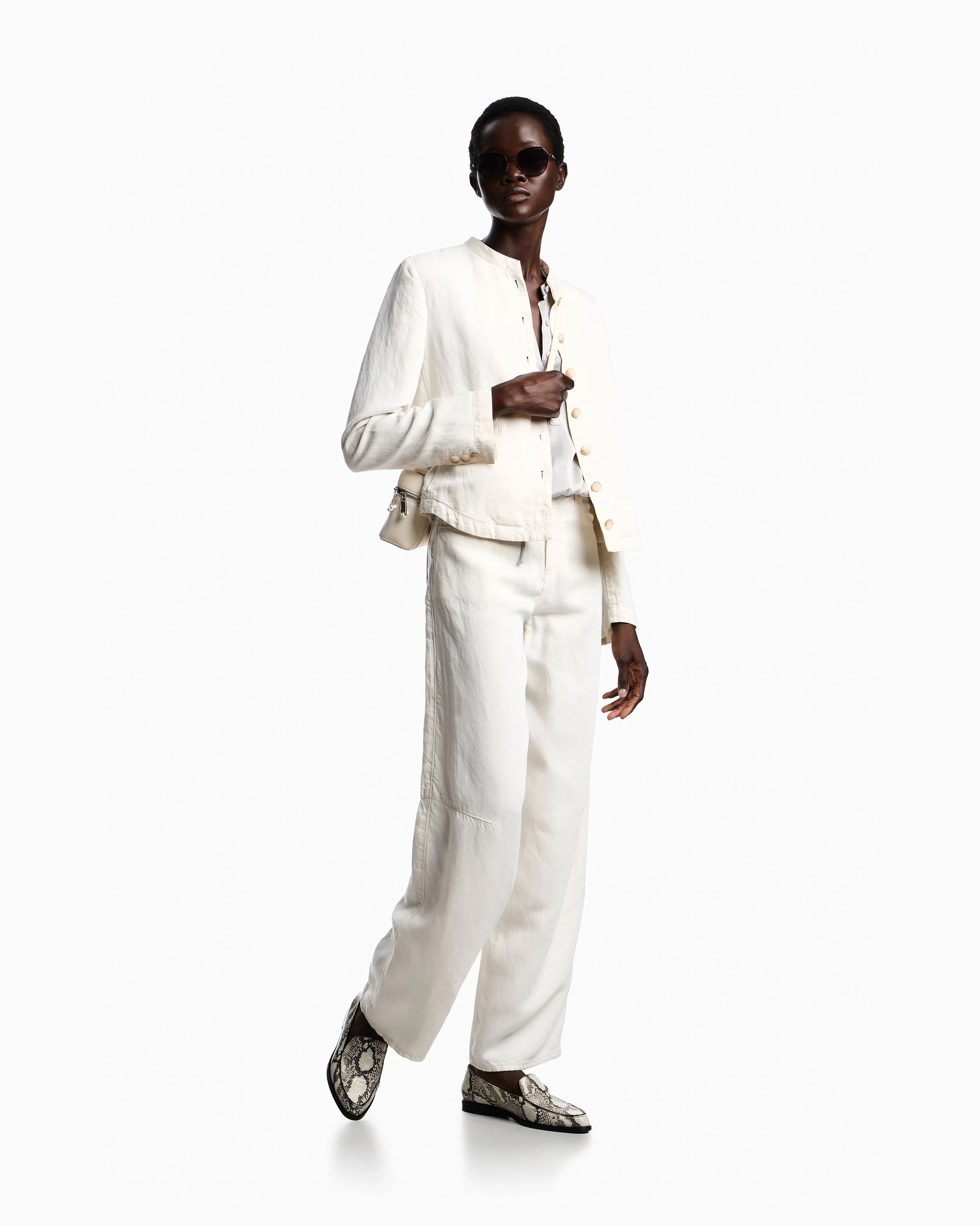 Emporio Armani garment-dyed Lyocell and linen jacket