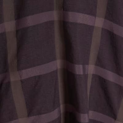 Purple Check Print Pussybow Blouse