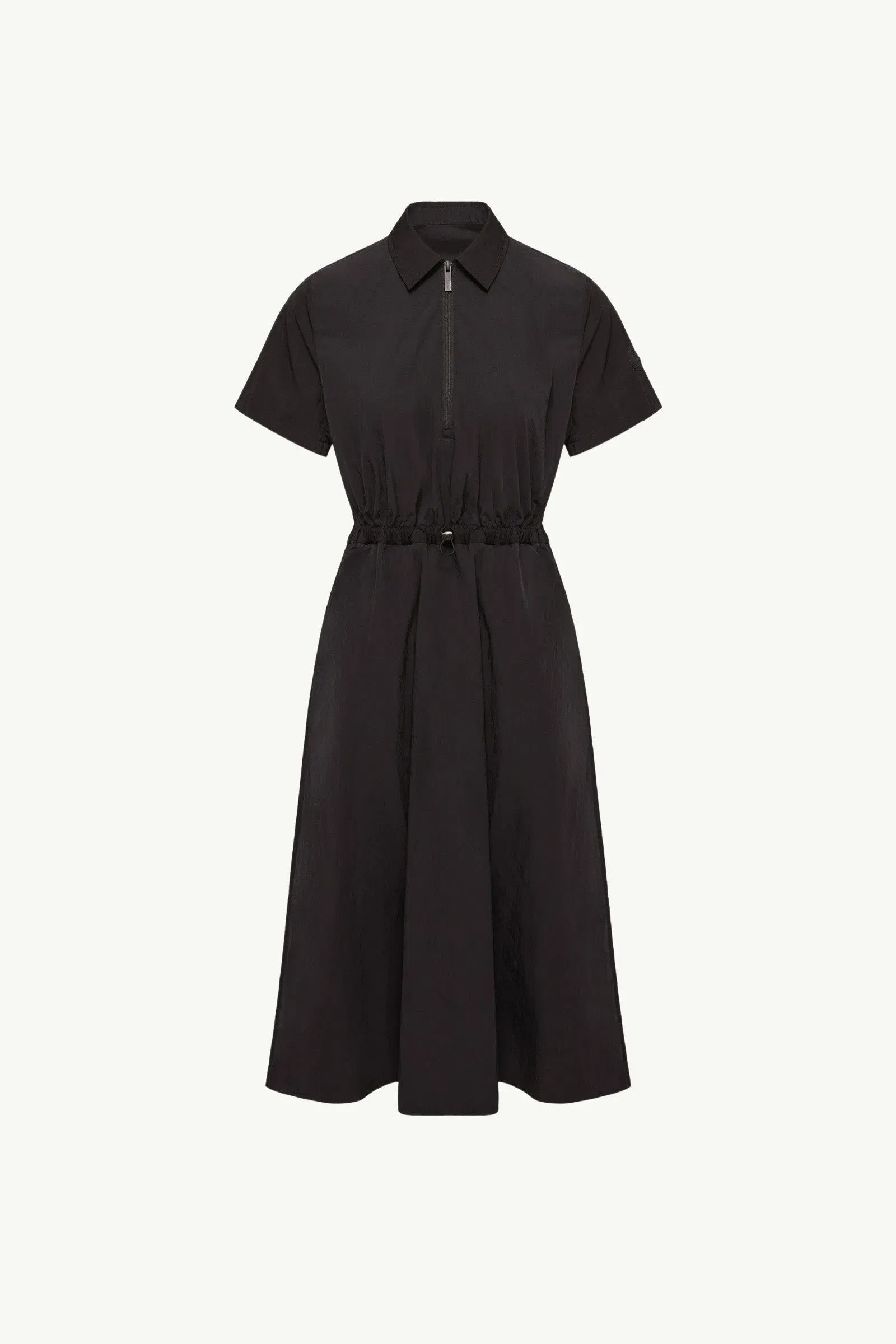 Moncler Pleated Mid-Length Shirt Dress Black Black