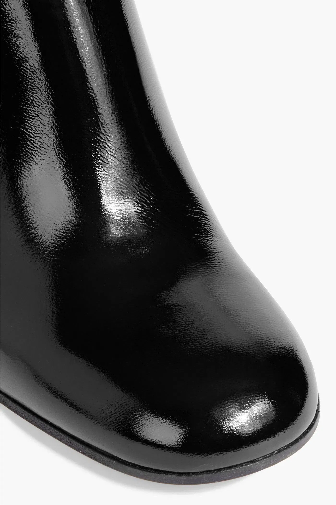 Gianvito Rossi Joelle Patent-Leather Ankle Boots Black Women's