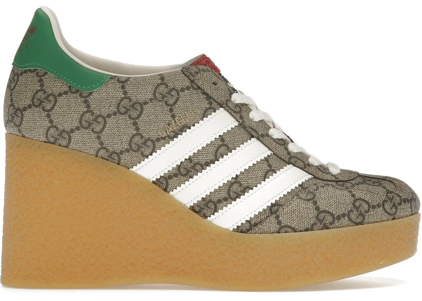 Adidas X Gucci Gazelle Wedge Beige Gg Monogram Womens