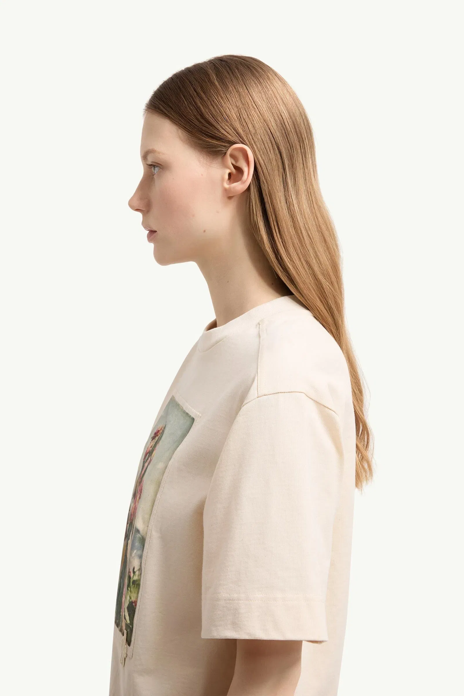 Moncler Landscape Print Cotton T-Shirt White White