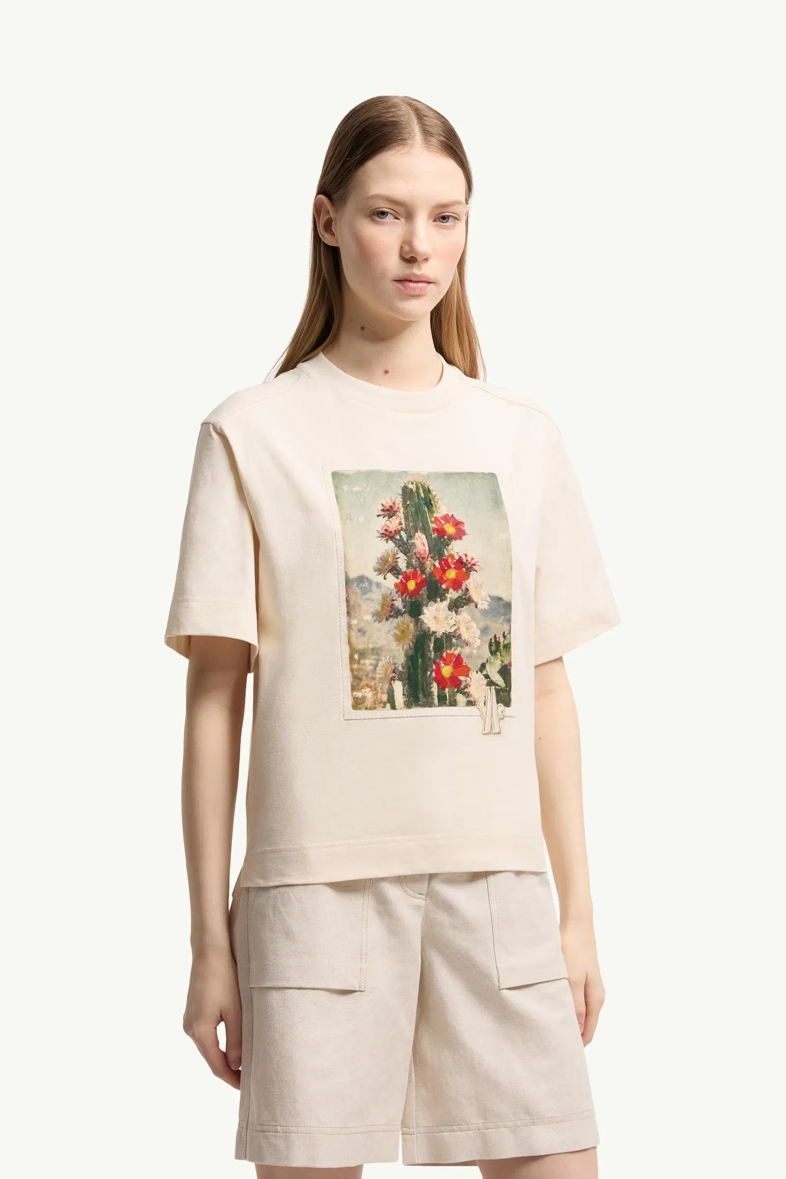 Moncler Landscape Print Cotton T-Shirt White White
