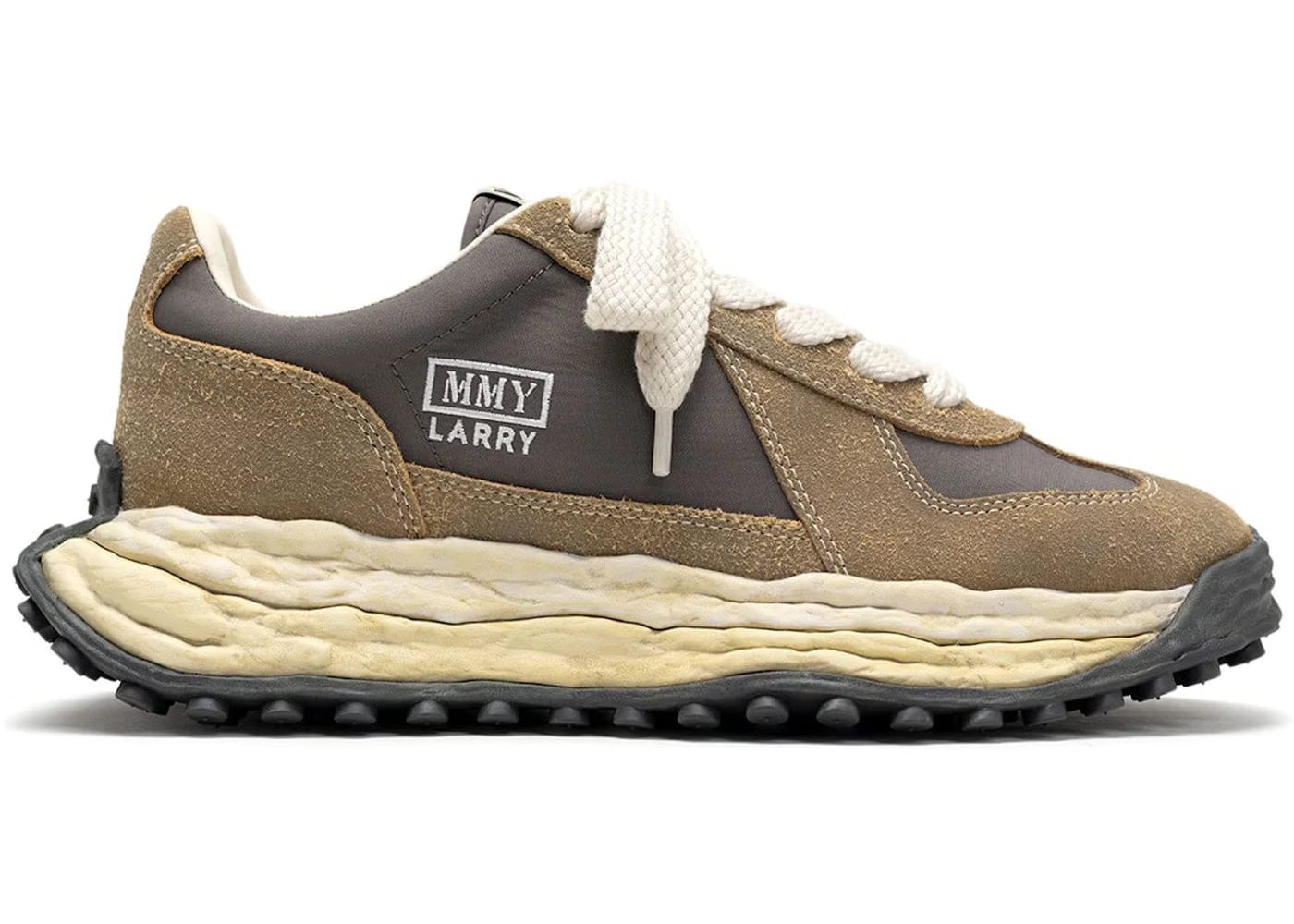 Maison Mihara Yasuhiro Larry Og Sole Vintage Mix Material Low Grey Brown