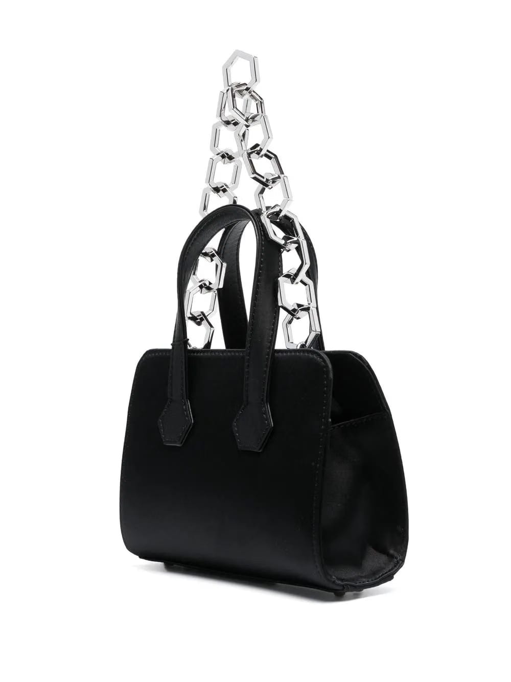 logo-plaque satin-finish tote bag