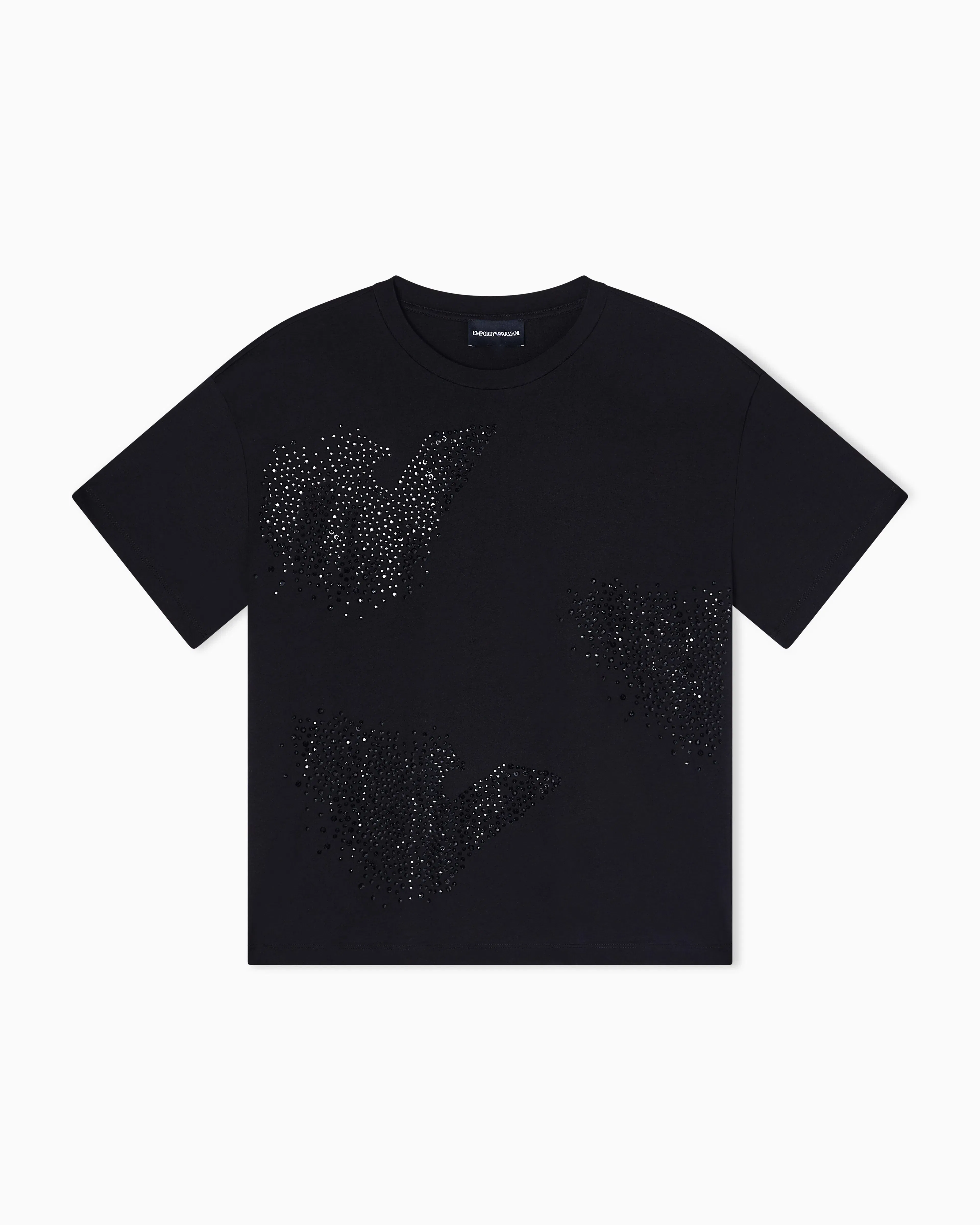 Emporio Armani jersey T-shirt with rhinestone eagle