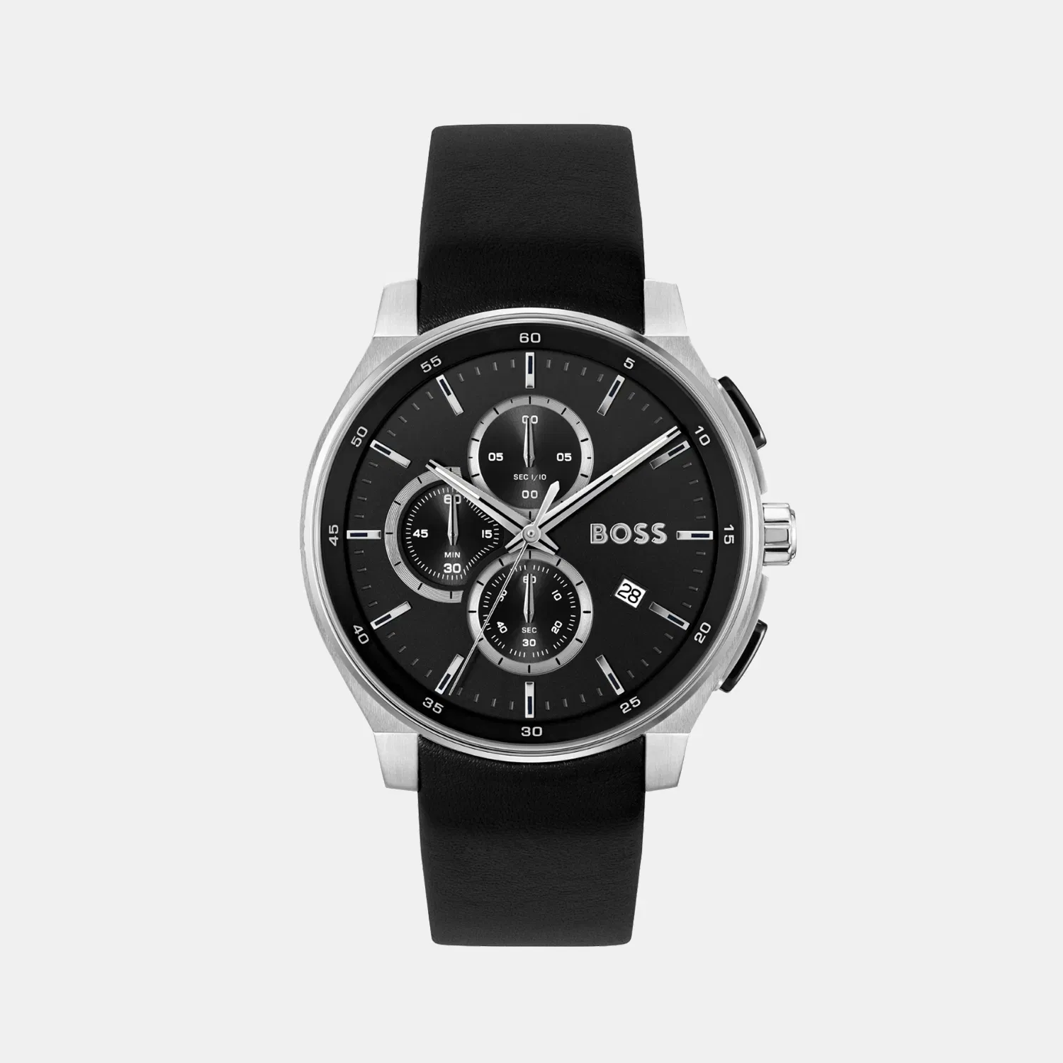 Boss Peak 2.0 Men Quartz Black Dial Chronograph Leather Watch 1514188