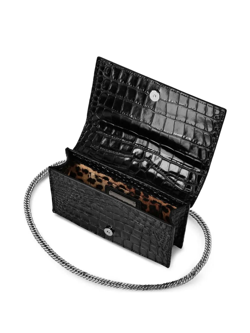 crocodile-print claw clutch