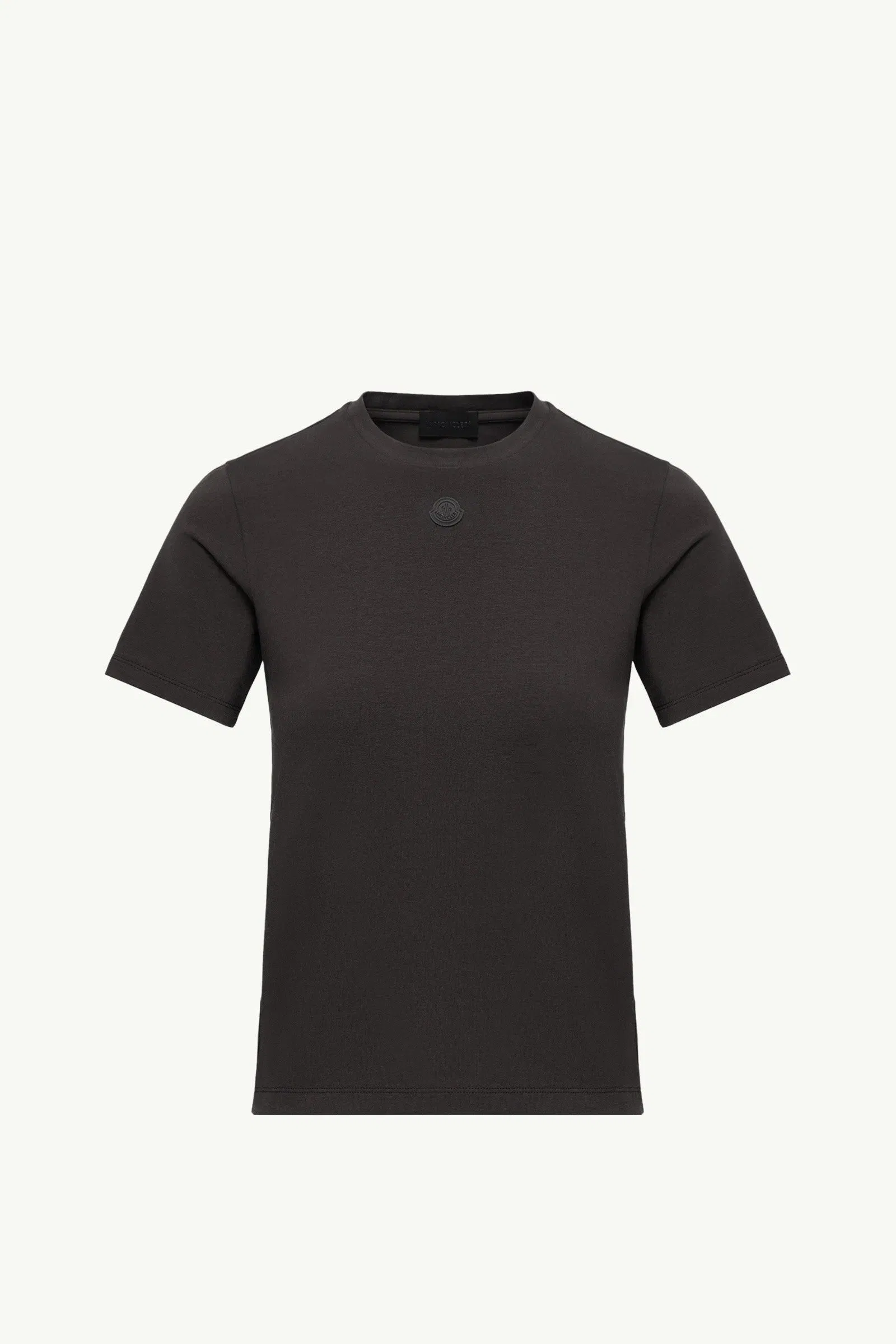 Moncler Logo Cotton Jersey T-Shirt Black Black