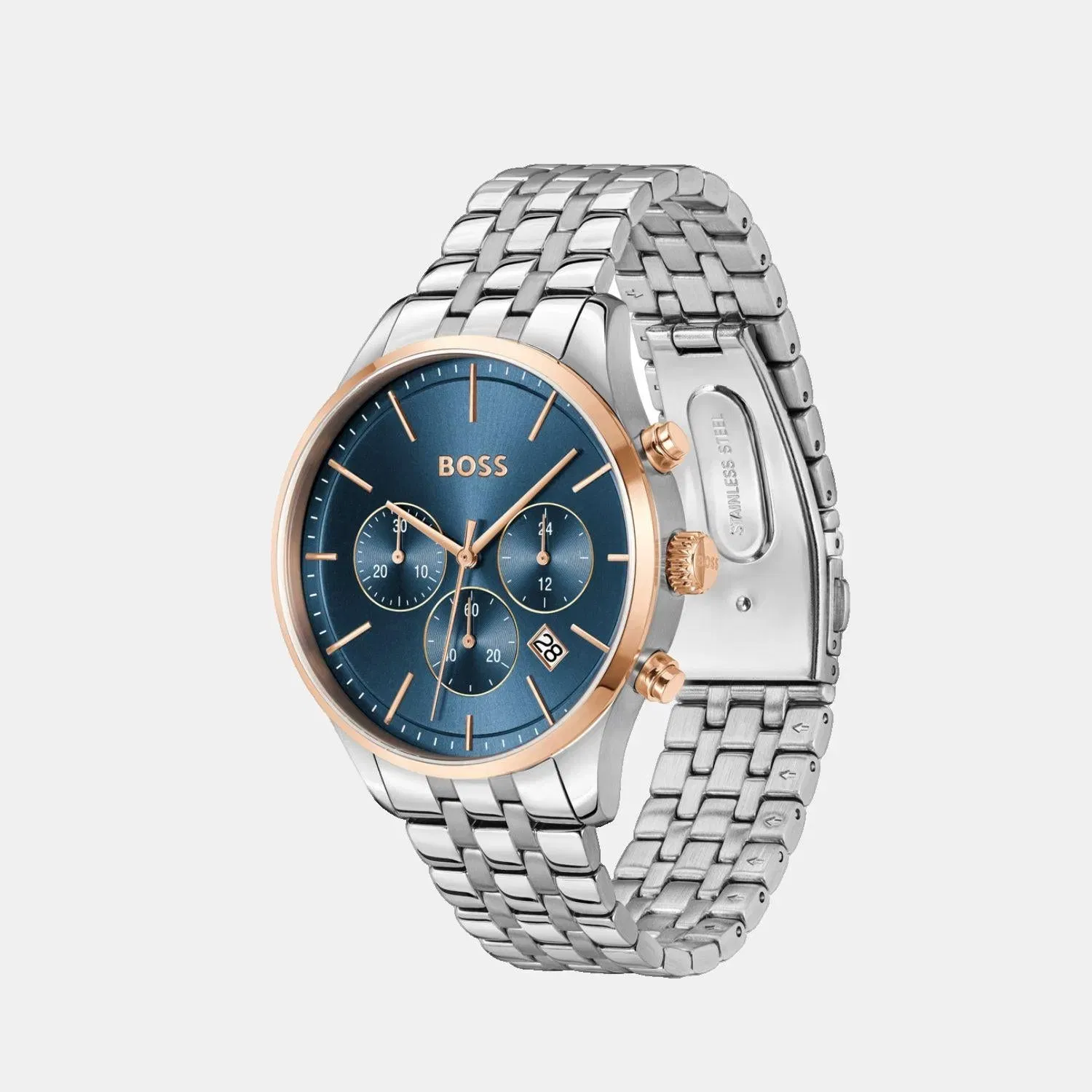 Boss Avery Men Quartz Blue Dial Chronograph Stainless Steel Watch 1514158