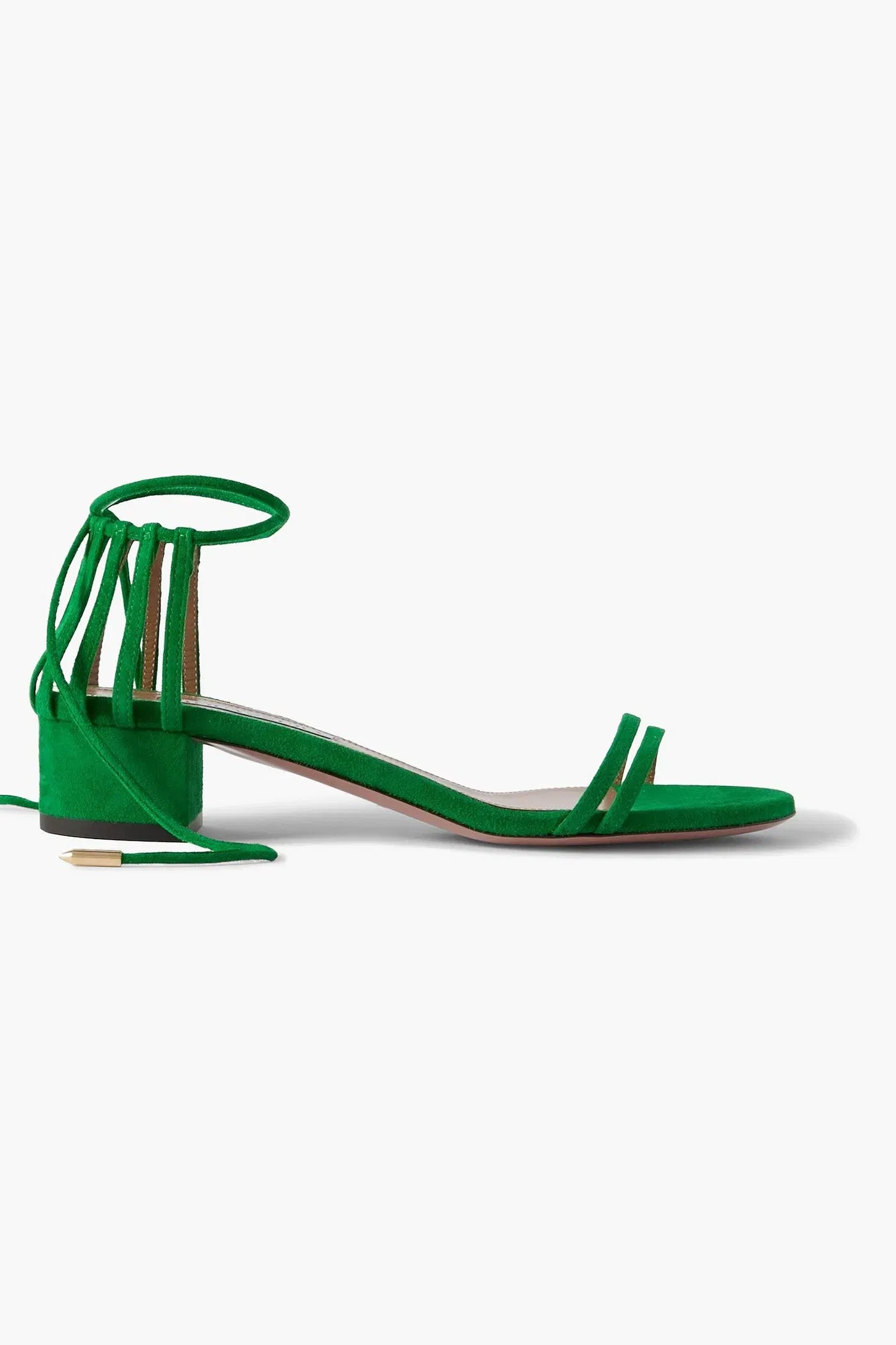 Aquazzura Straight To Heaven Suede Sandals Green Women's
