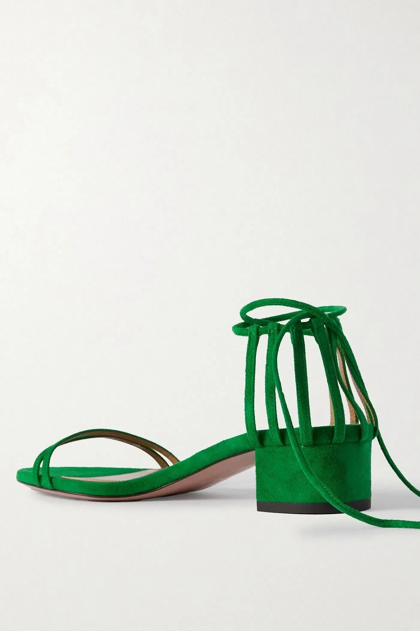 Aquazzura Straight To Heaven Suede Sandals Green Women's
