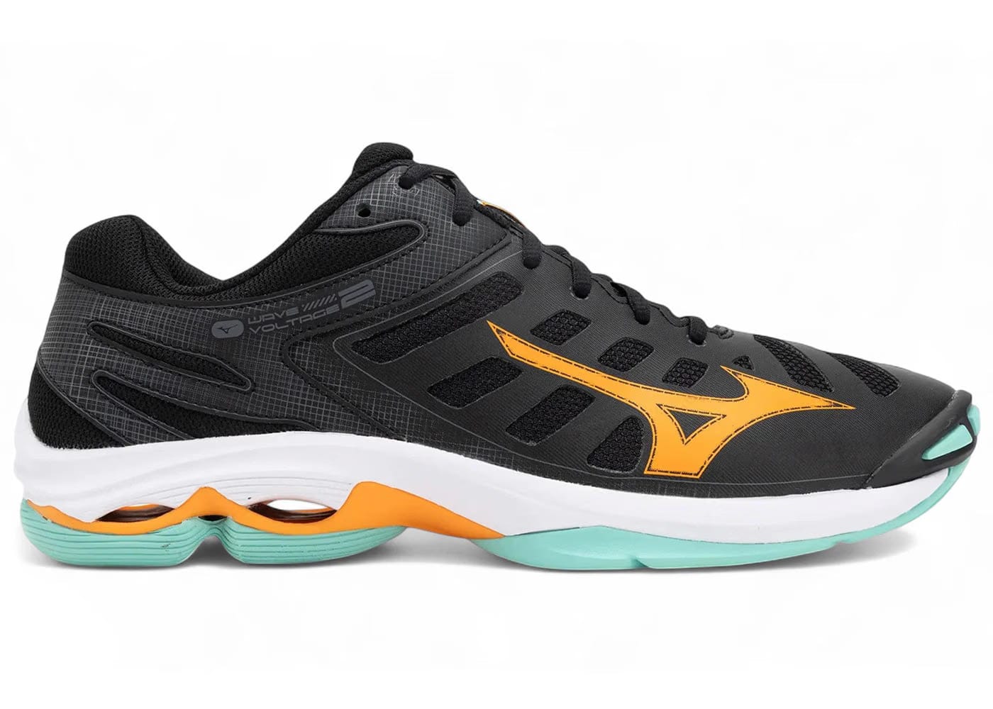 Mizuno Wave Voltage 2 Black Tangelo Ice Green