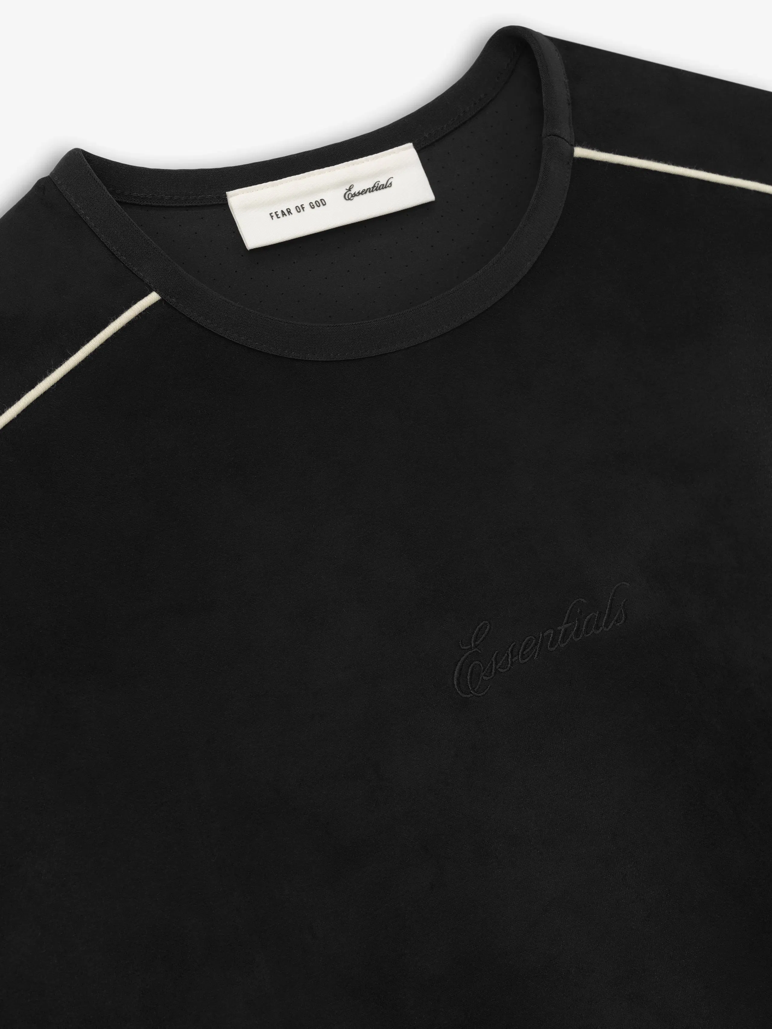 Essentials Suede Fleece Signature Modern Crewneck Sweatshirt Vintage Black