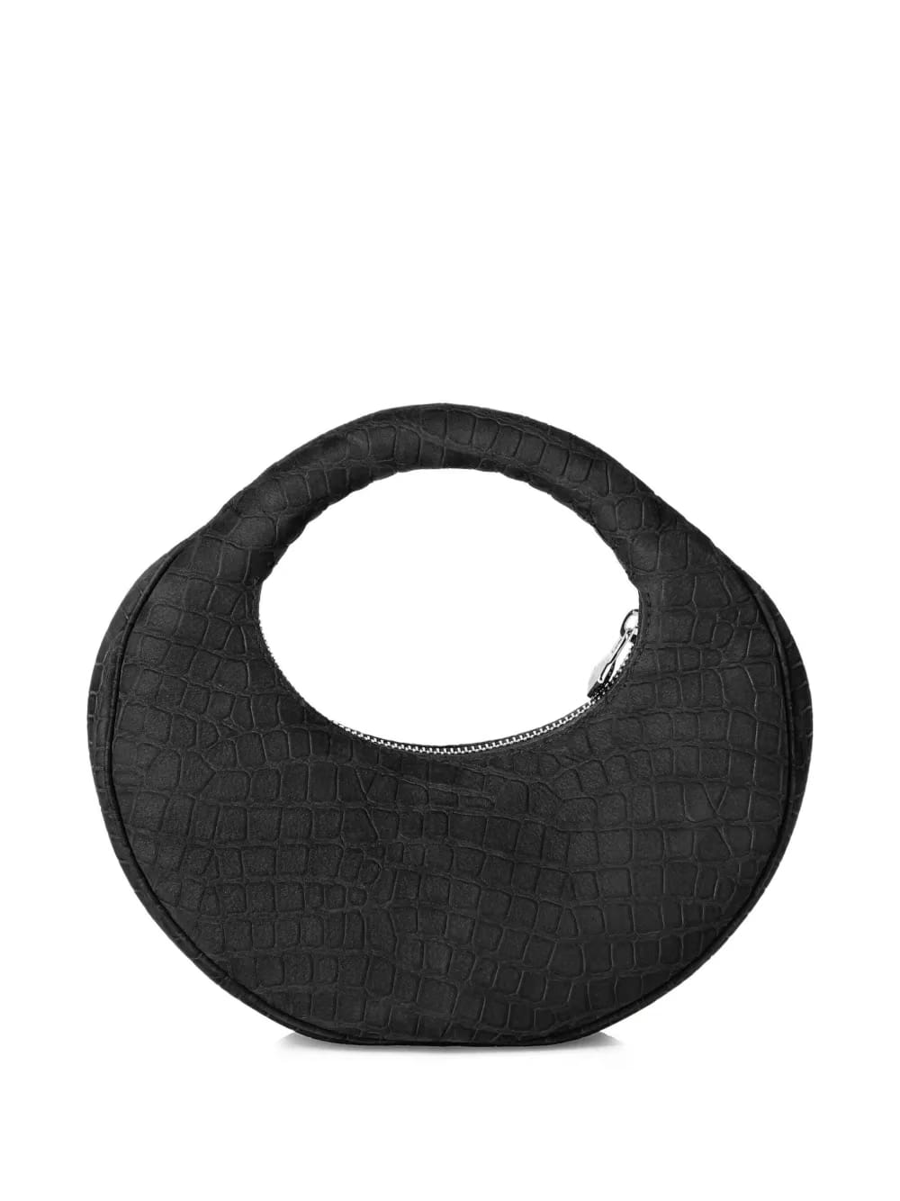 croco-embossed arc-handle tote bag