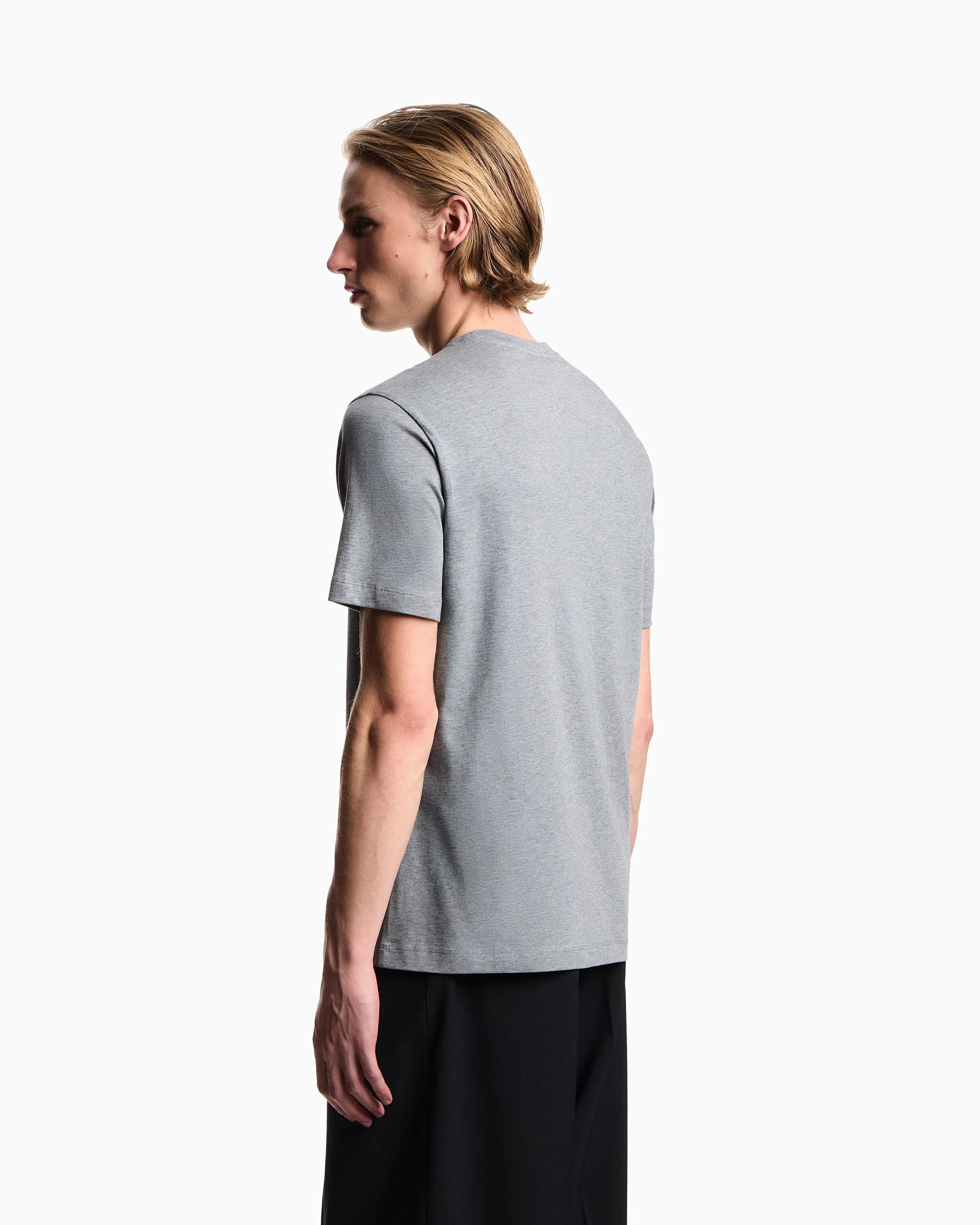 Emporio Armani Icon jersey T-shirt with photographic print and embroidery