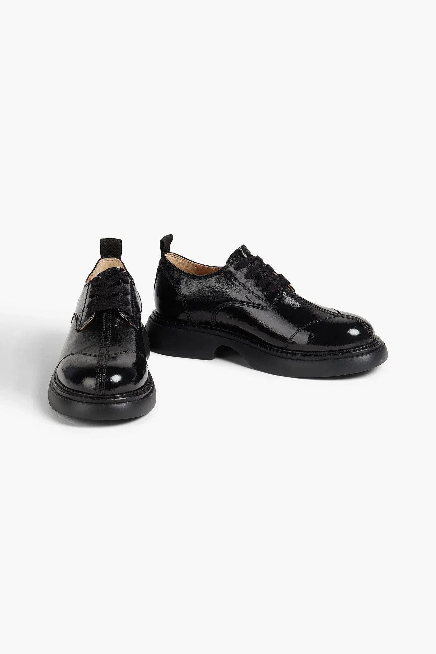 Ganni Glossed Brogues Black Women's