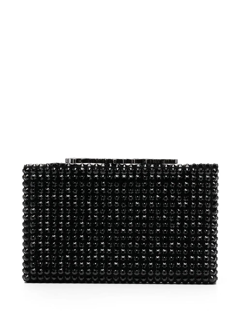 crystal-studded snap clutch bag