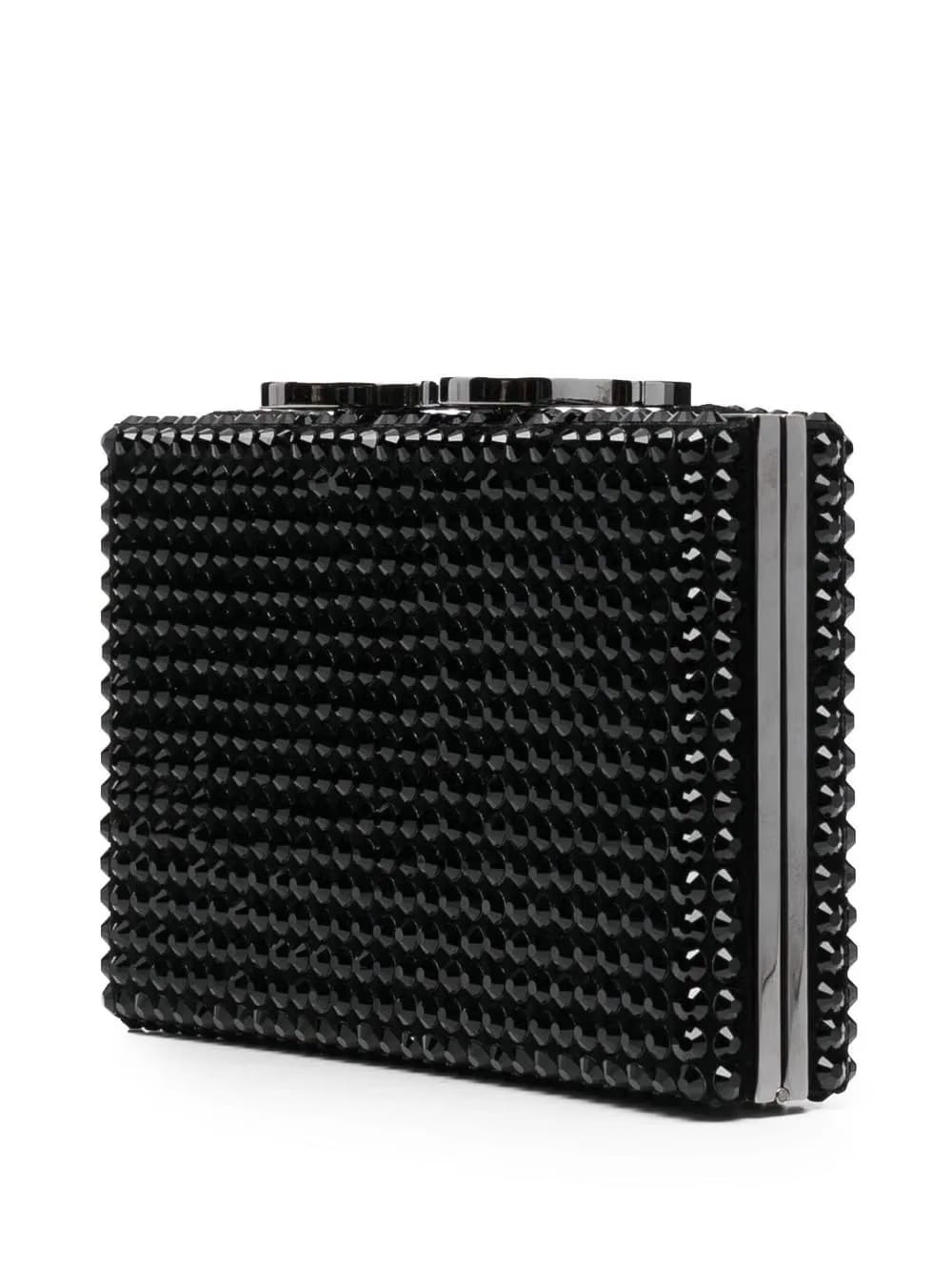 crystal-studded snap clutch bag