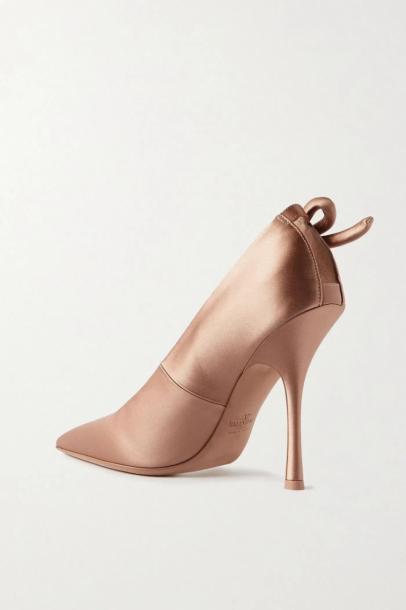 Valentino Garavani Nite-Out 110 Bow-Detailed Cutout Satin Pumps Blush Women's