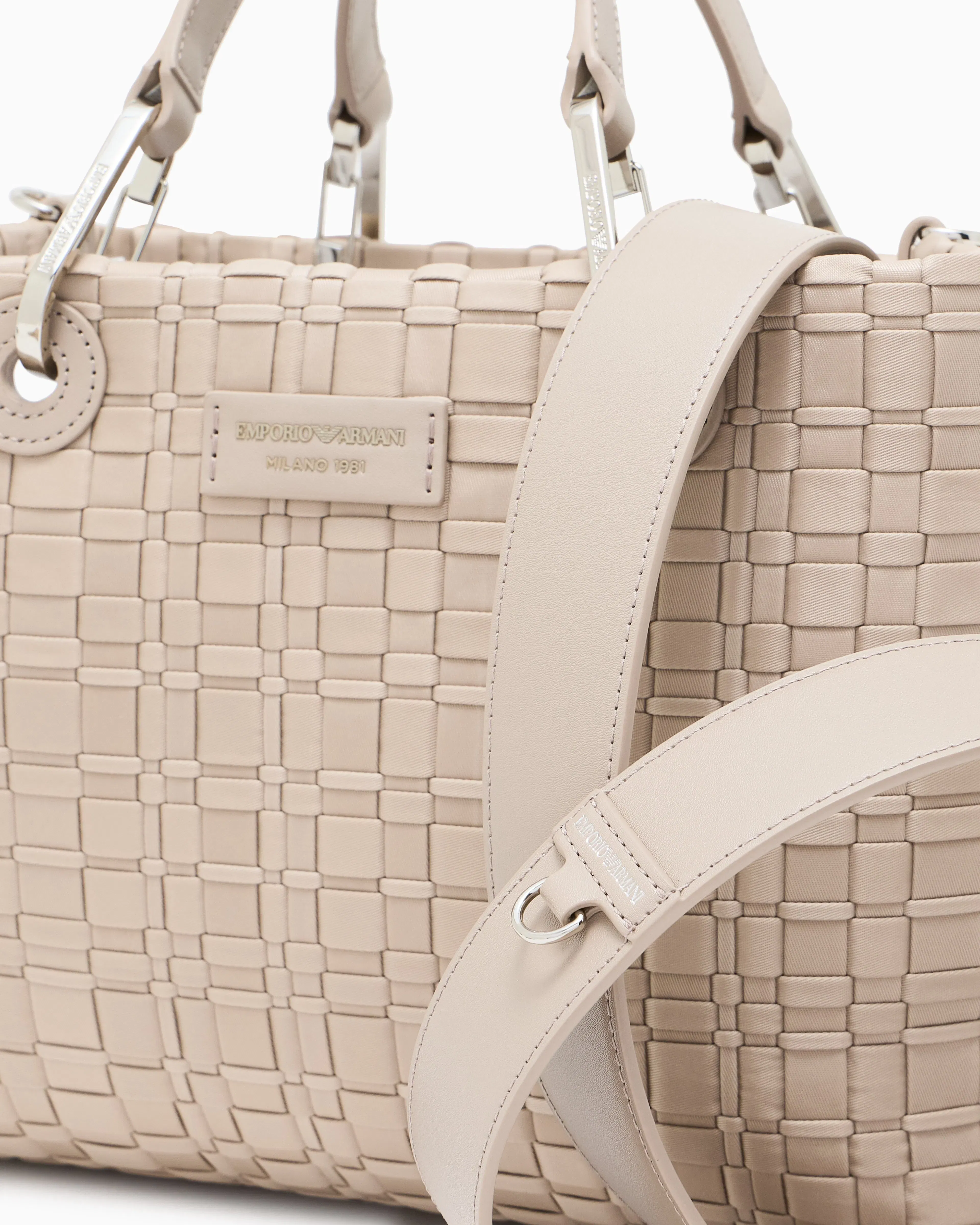 Emporio Armani MyEA small shopper bag in woven nylon